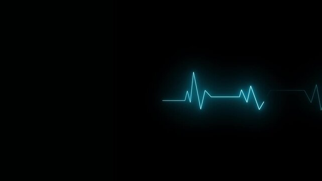 Futuristic digital heartbeat and health plus icon glowing animation