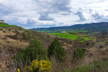 The Camino de Santiago in Cirauqui, between Puente de la Reina and Estella in Spain
