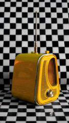 Ż&oacute;łte retro radio.