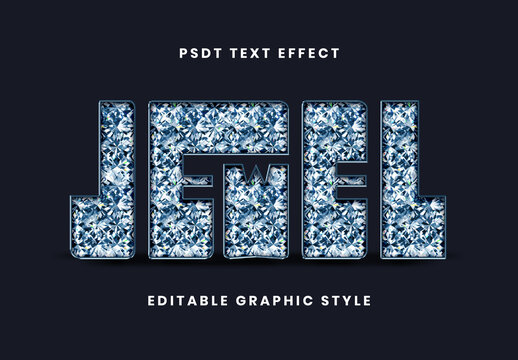 Blue And White Chrome Diamonds Gothic Text Effect Jewel Luxury Font