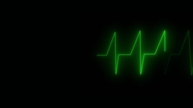 High resolution neon ecg heart rate pulse animated medical display