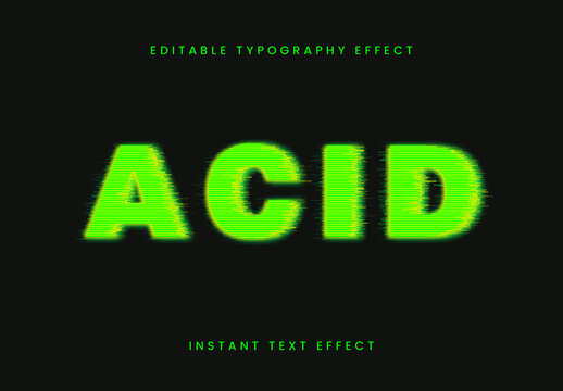 Green Toxic Glitch Text Effect Acid Distorted Font