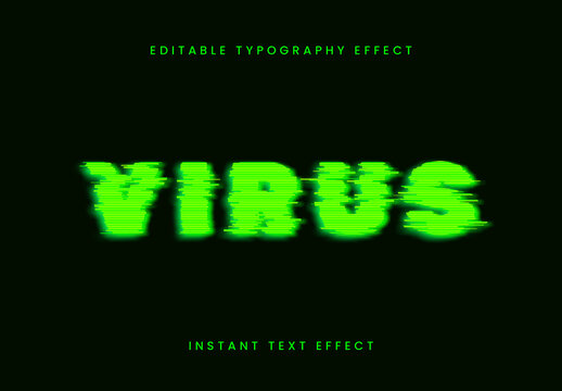 Green Toxic Glitch Text Effect Distorted Cyber Font