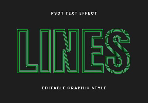 Green And Black Double Stroke Outline Text Effect Retro Bordered Font