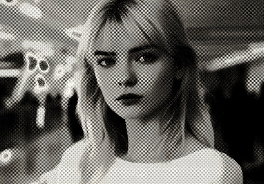 Black And Gray Risoprint Poster Photo Effect
