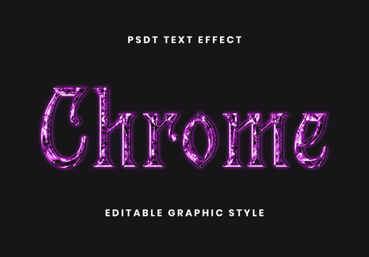 Purple Chrome Diamonds Gothic Text Effect Medieval Crystal Font