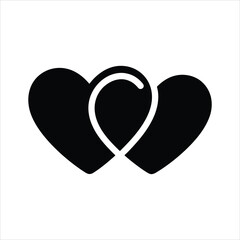 Intertwined Hearts Love Symbol Illustration