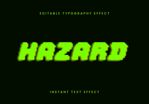 Green Toxic Glitch Text Effect Hazard Distorted Pixel Font