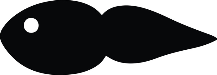 Silhouette tadpole swimming in water aquatic life vector illustration