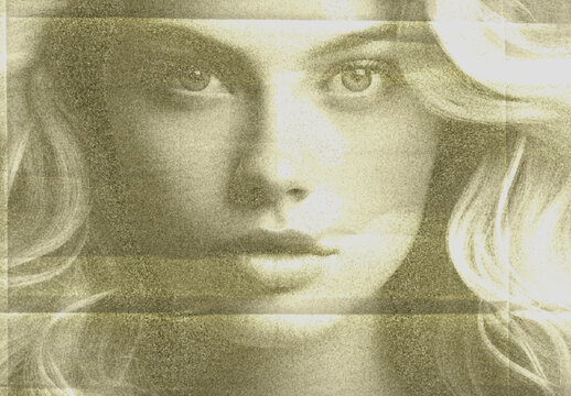 Yellow And White Risoprint Poster Photo Effect