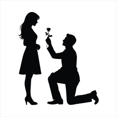 Romantic Proposal In Silhouette Art