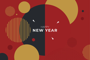 New Year Festive design: Celebrate the arrival of a new year with this eye-catching and festive design, featuring bold geometric shapes and a warm color palette. 