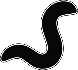 Silhouette Abstract Wavy Curvy Organic Black Shape Line S Form Vector Illustration