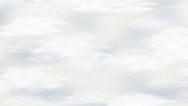 Cloud dancer banner. White and clear blue color sky. Bright 2026 year trendy vector illustration