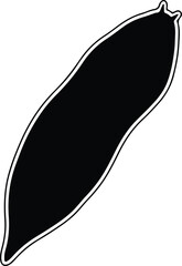 Silhouette Black Slug or Leech Invertebrate Animal Minimalist Icon Vector Illustration