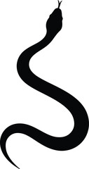 Silhouette Elegant Winding Snake Serpent Animal Reptile Danger Icon Venomous Wildlife Nature Isolated Black Vector Illustration