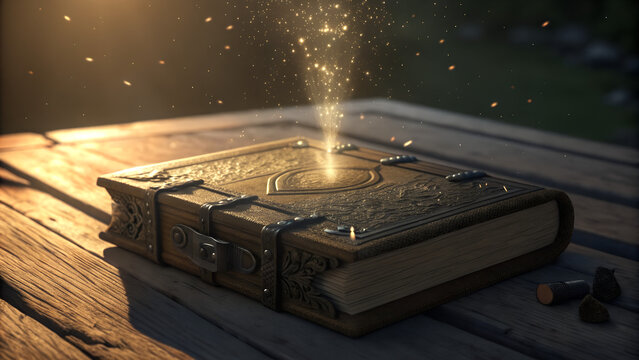 Shining Holy Bible - Ancient Book On Old Table
