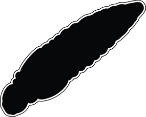 Silhouette Simple Black Caterpillar Larva Grub Insect Outline Drawing Vector Illustration