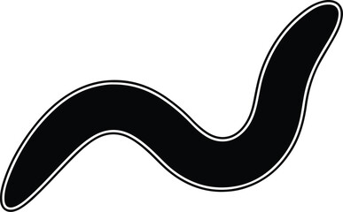 Silhouette Wavy Organic Line Design Element Vector Illustration