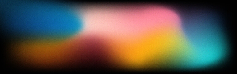 A vibrant abstract gradient with a textured colorful blur on a dark background