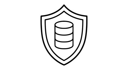 Data shield clear symbol black white icon
