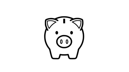 Bank pig minimal symbol black white icon