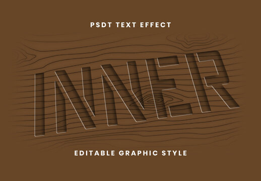Brown Inner Shadow Carving Text Effect Engraved Bold Font