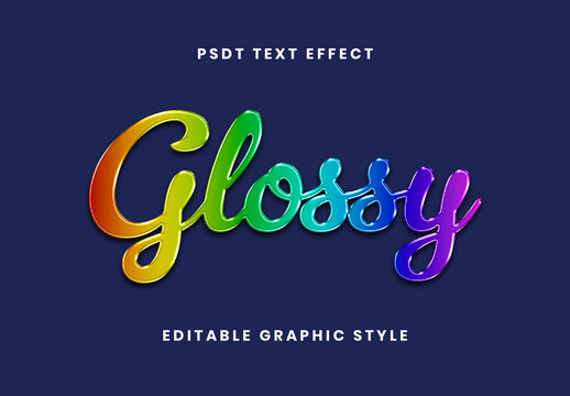 Colorful Glossy 3D Text Effect Rainbow Script Font