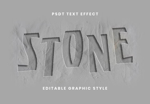 Gray Inset Engraved Text Effect Rock Carved Font
