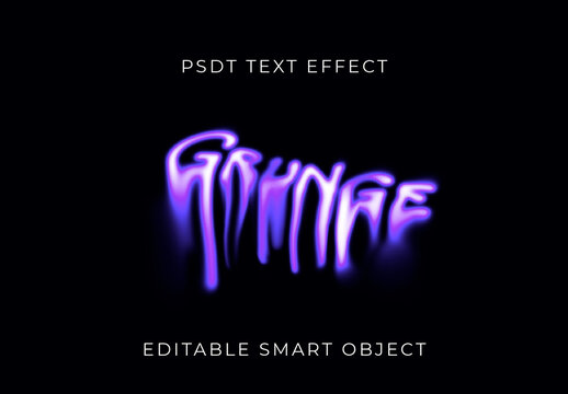 Purple And Black Liquid Melting Text Effect Neon Drip Psychedelic Font