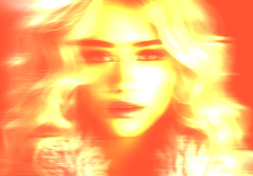 Orange And Yellow Retro Blurred Print Photo Effect