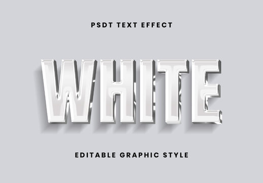 White Metal 3D Text Effect Chrome Glossy Font