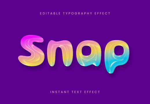 Colorful Elastic Text Effect Gradient Iridescent Playful Font