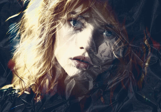Dark And Blue Plastic Wrap Photo Effect