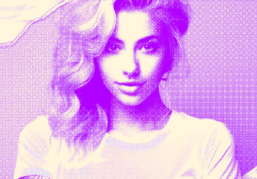 Purple And White Torn Paper Collage Photo Effect