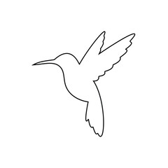 Simple hummingbird outline icon vector flat illustration design.