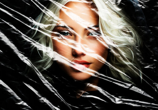 Black And White Plastic Wrap Photo Effect