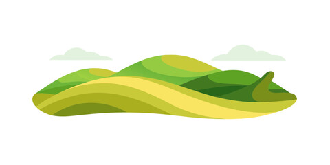 flat countryside hills with gentle curves modern for web and graphic design