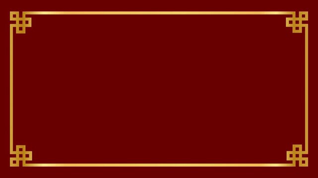 Chinese frame red background with golden frame 4K resolution stock video