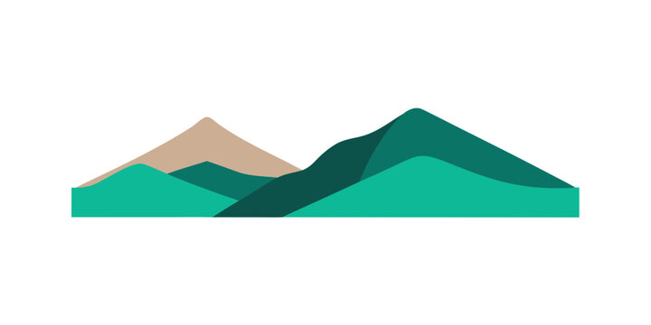 hills with a split showing a tiny minimalist roc for web and graphic design