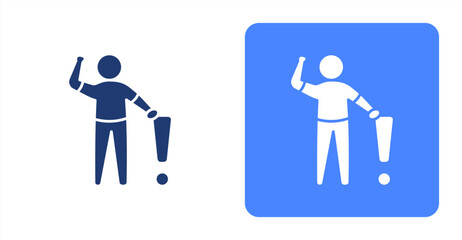 Attention GlyphTwo-tone color and contrasting background icon illustration