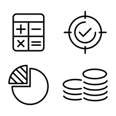 Business and Finance Icon Set Vector Line Art Design Template