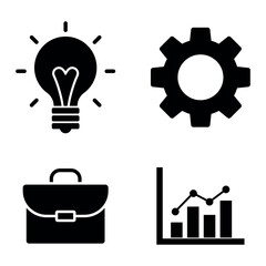 Business and Finance Icon Set Vector Design Glyph Template
