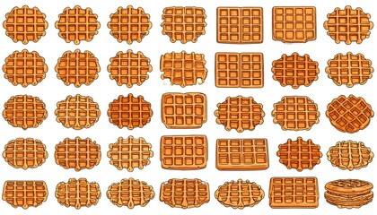Various waffle shapes and sizes
