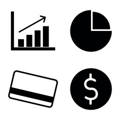Business and Finance Icon Set Vector Design Glyph Template