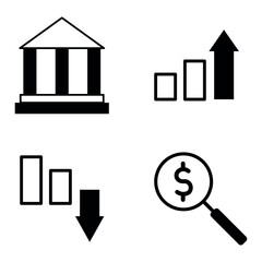 Business and Finance Icon Set Vector Design Glyph Template