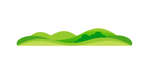 minimal green countryside hills flat art white b for web and graphic design © Tamanna