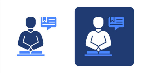 Fototapeta premium Learning Glyph ColorTwo-tone color and contrasting background icon illustration