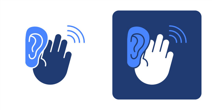 Hearing Glyph ColorTwo-tone color and contrasting background icon illustration