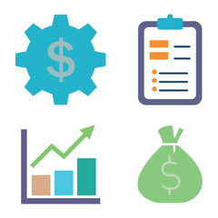 Business and Finance Icon Set Vector Design Template